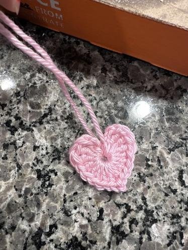 Student made crochet heart