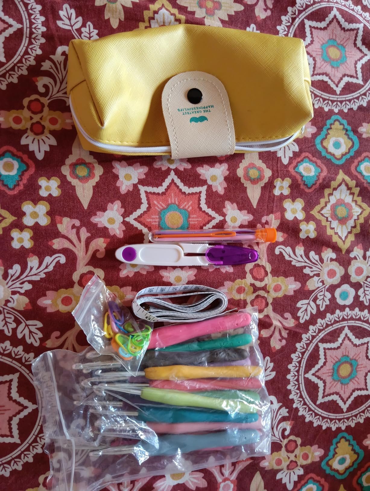 Student's crochet hooks and tools kit